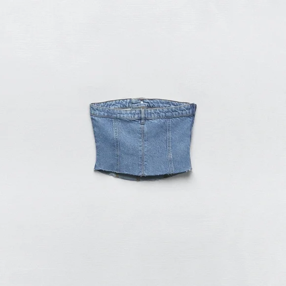 ZARA DENIM TOP - Picture 5 of 7